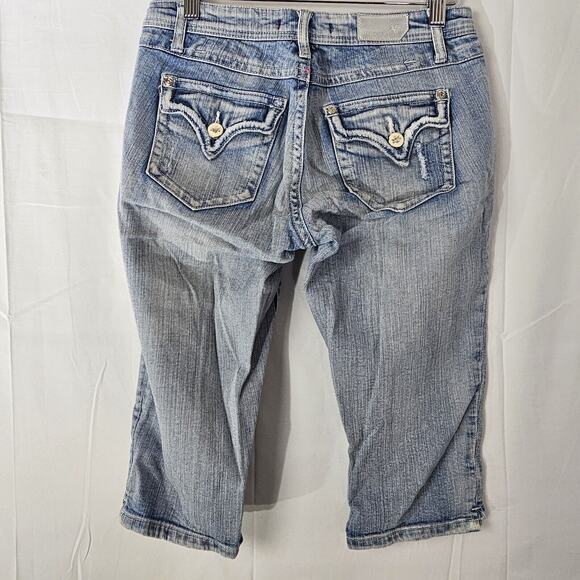 Vigoss Women's Plus Size 1 28x16 Blue Capri Cotton Blend Stretch Jeans Denim - Picture 7 of 13